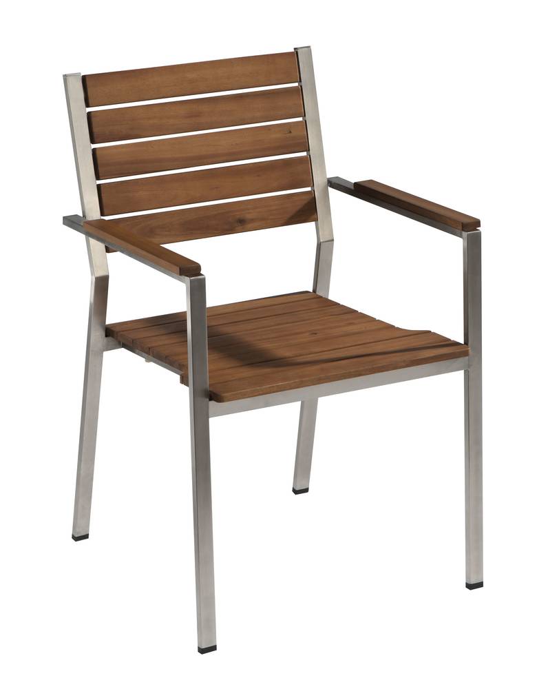 Balkonmobel Rattan Otto : SINGAPUR II Gartenstuhl Stapelstuhl mit Armlehnen EdelstahlAkazie Balkonmobel Rattan Otto : SINGAPUR II Gartenstuhl Stapelstuhl mit Armlehnen EdelstahlAkazie