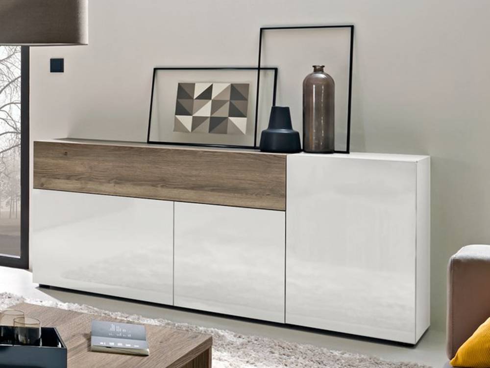 ARTEM beamw Sideboard I weiss/Eiche dunkel
