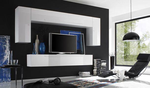 Portia wohnwandkombi b wohnwand anbauwand tv wand schrankwand weià ...