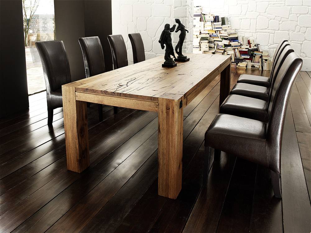 LEEDS Eiche Massivholztisch Esstisch Tisch Unikat 180x90 ...