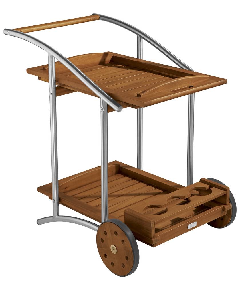 Balkonmobel Rattan Otto : SINGAPUR I Servierwagen EdelstahlAkazie Balkonmobel Rattan Otto : SINGAPUR I Servierwagen EdelstahlAkazie