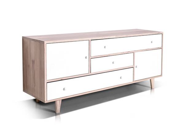 Florenz vii kommode weiÃ/rahmen natur Design couchtisch wohnzimmer hochglanz cube florenz