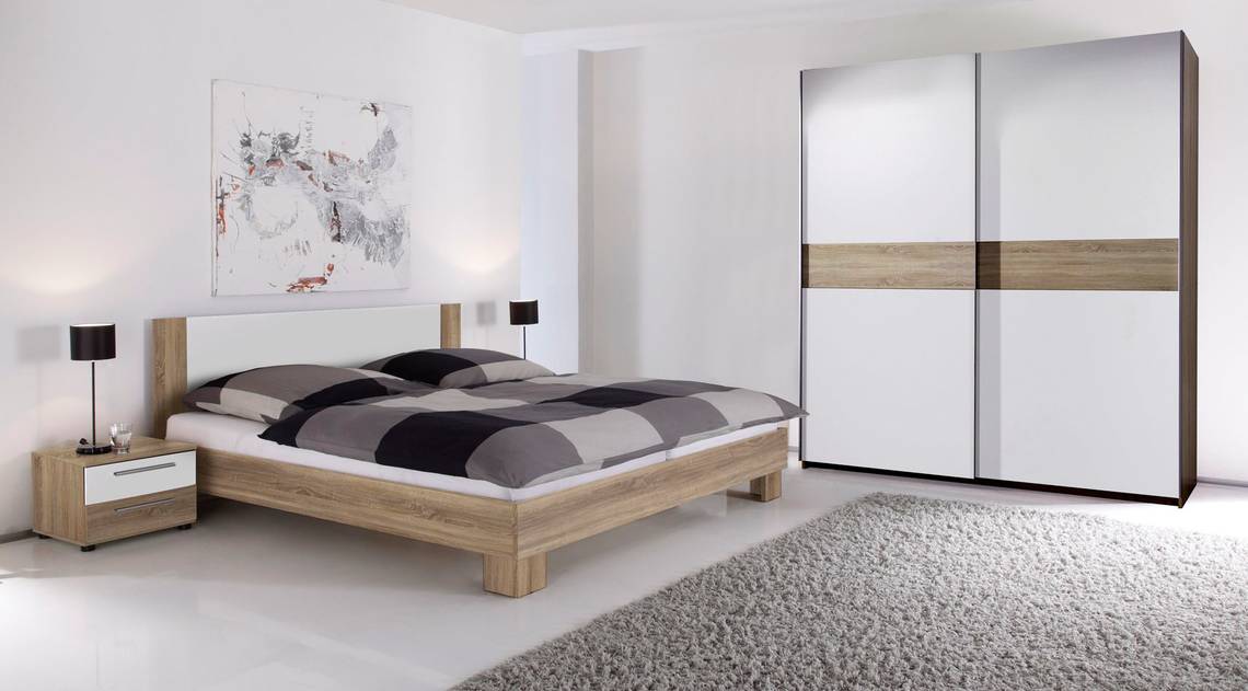 Vanti komplett schlafzimmer 4 teilig weiÃ/eiche sonoma Schlafzimmer komplett 5 teilig