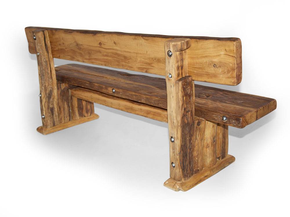 WIKINGER Sitzbank / Massivholzsitzbank mit Lehne 140 cm ...