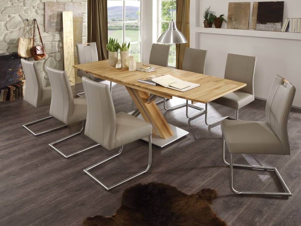 AKON Massivholz Esstisch Säule C 150×90 cm Kernbuche lackiert Esstisch Holz Zum Ausziehen ~ AKON Massivholz Esstisch Säule C 150×90 cm Kernbuche lackiert