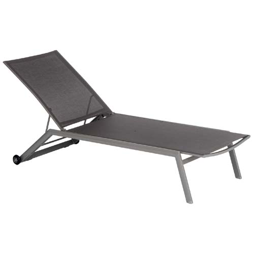 TOP Gartenliege graphit Bezug silbergrau Produktbild