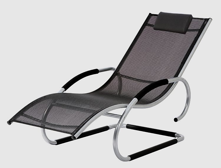 Siena Garden Gartenliege Adria Gestell silber, Bezug schwarz Produktbild