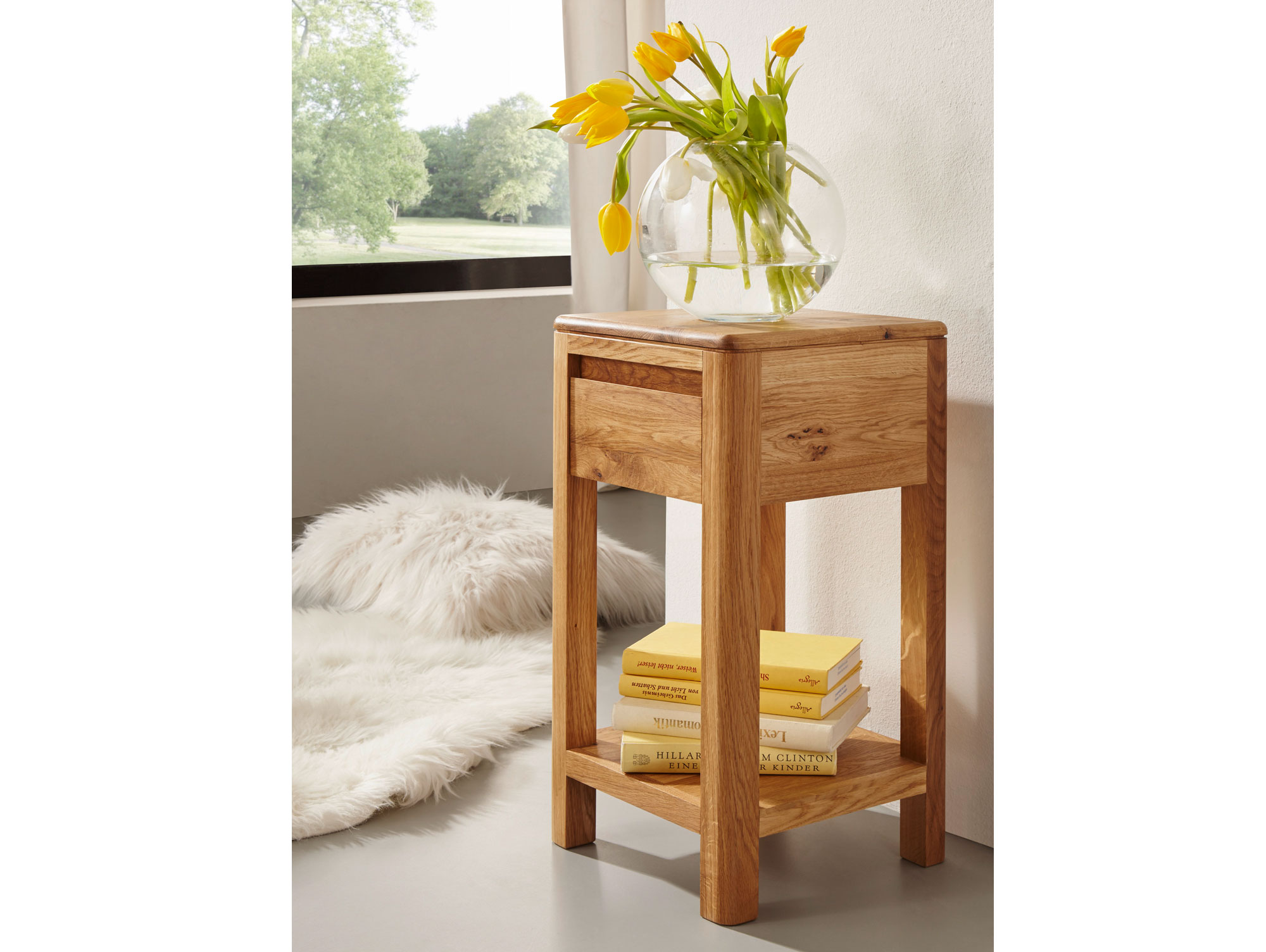 Verona blumensäule wildeiche massiv geölt 60 cm