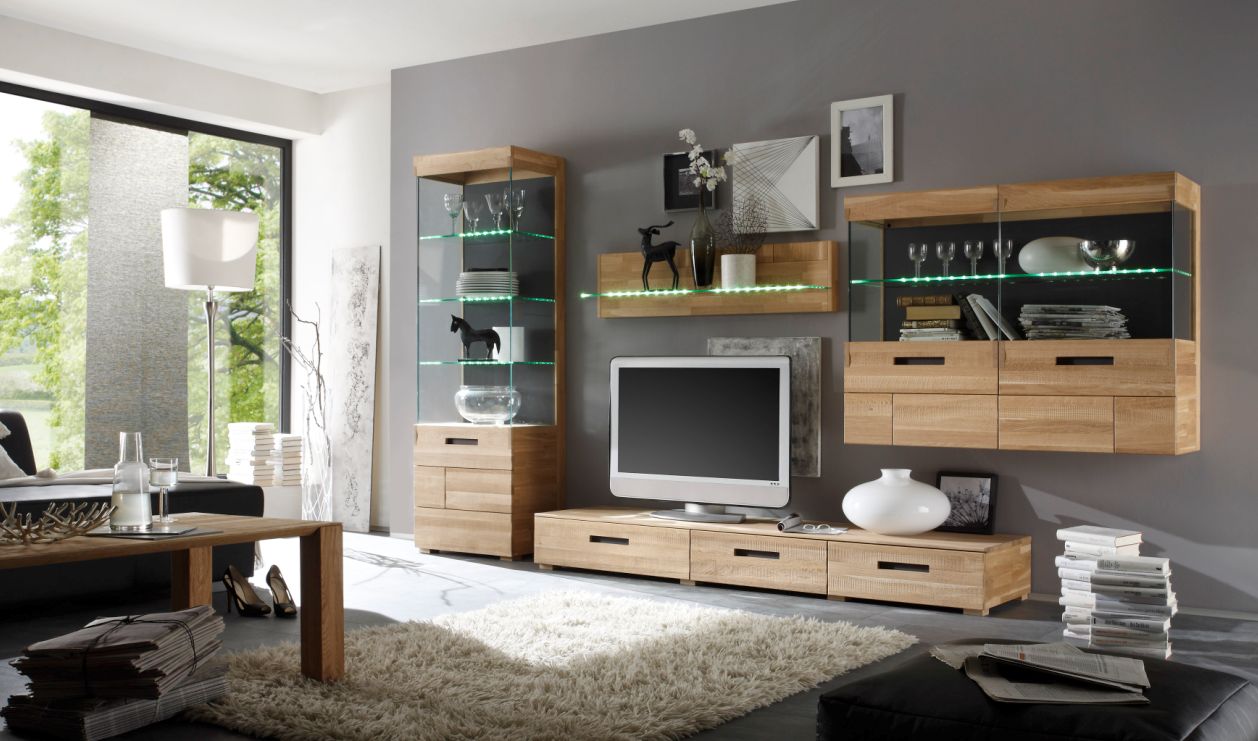Wohnzimmer wohnwaende z. b. v a n i t y wohnwand front hochglanz ...
