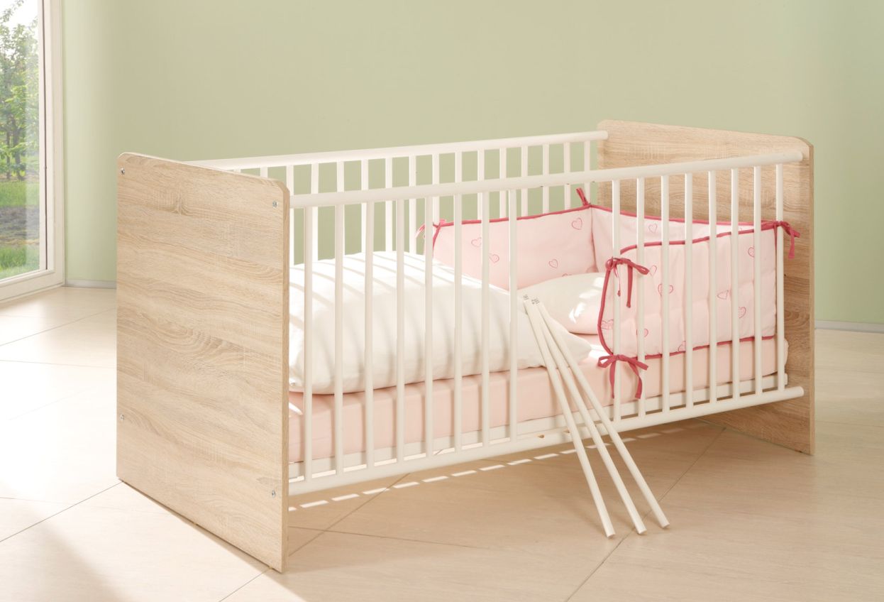Tina babybett sonoma eiche/weià Kinderbett stauraum bauen