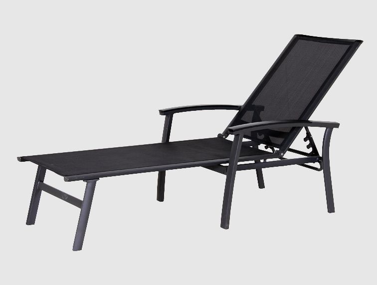 Siena Garden Gartenlliege Lindos Aluminium anthrazit / schwarz-grau Produktbild