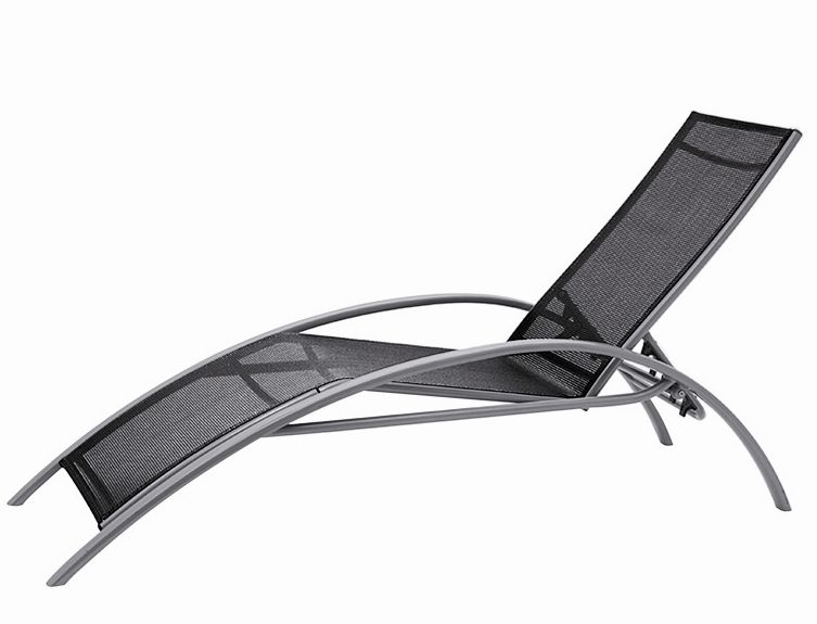 Siena Garden Gartenstapelliege Parma Alu silber / schwarz, Kopfteil verstellbar Produktbild