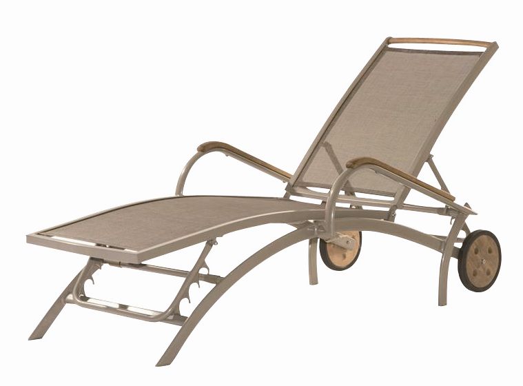 Siena Garden Gartenrollliege Reno Alu champagner / coffee m. Teakholz Produktbild