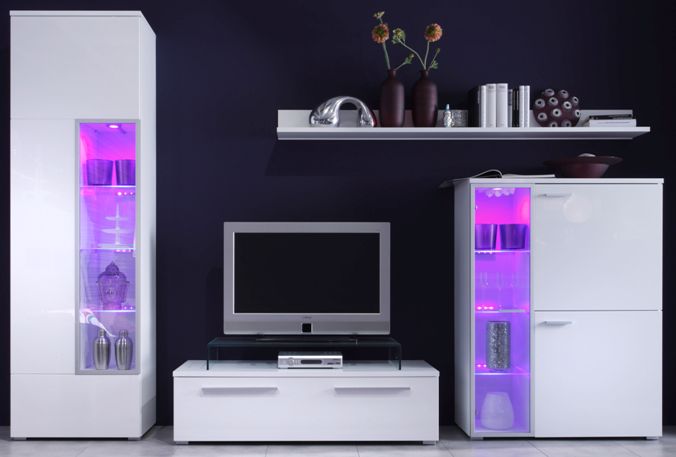 Wohnzimmervitrine Kamrona In Weiß Braun | Wohnen.de. Funvit.com ... Wohnzimmer Vitrine Weis Hochglanz