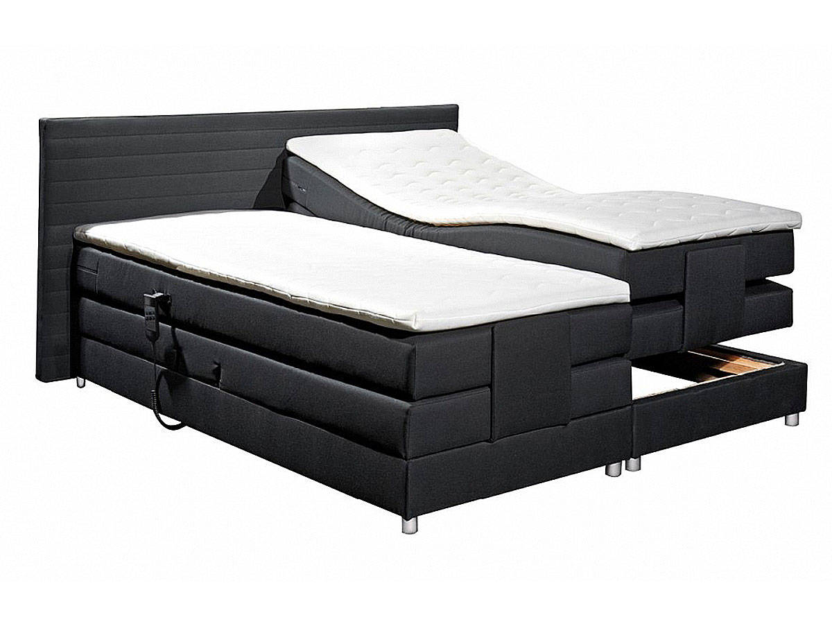 Amsterdam boxspringbett / doppelbett 180x200 schwarz mit motor Doppelbett 180x200