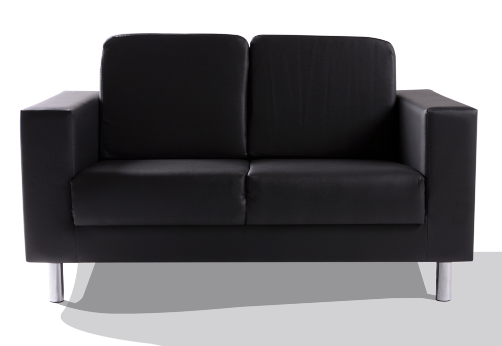 SUSI 2er Sofa Kunstleder schwarz