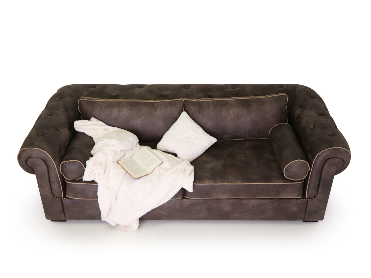 Walstar sofa 3 sitzer grau braun Zimmer braune couch