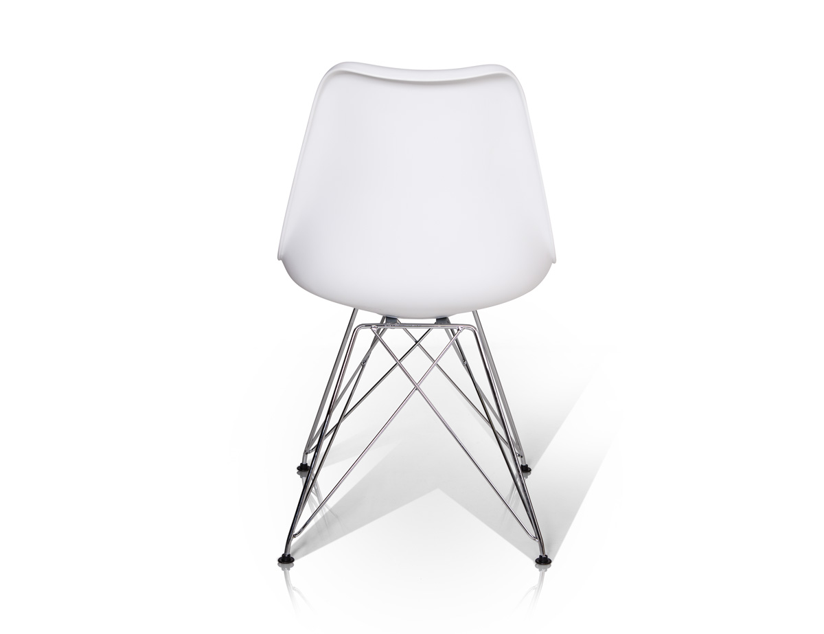 PITU Schalenstuhl Mit Metallgestell Weiss