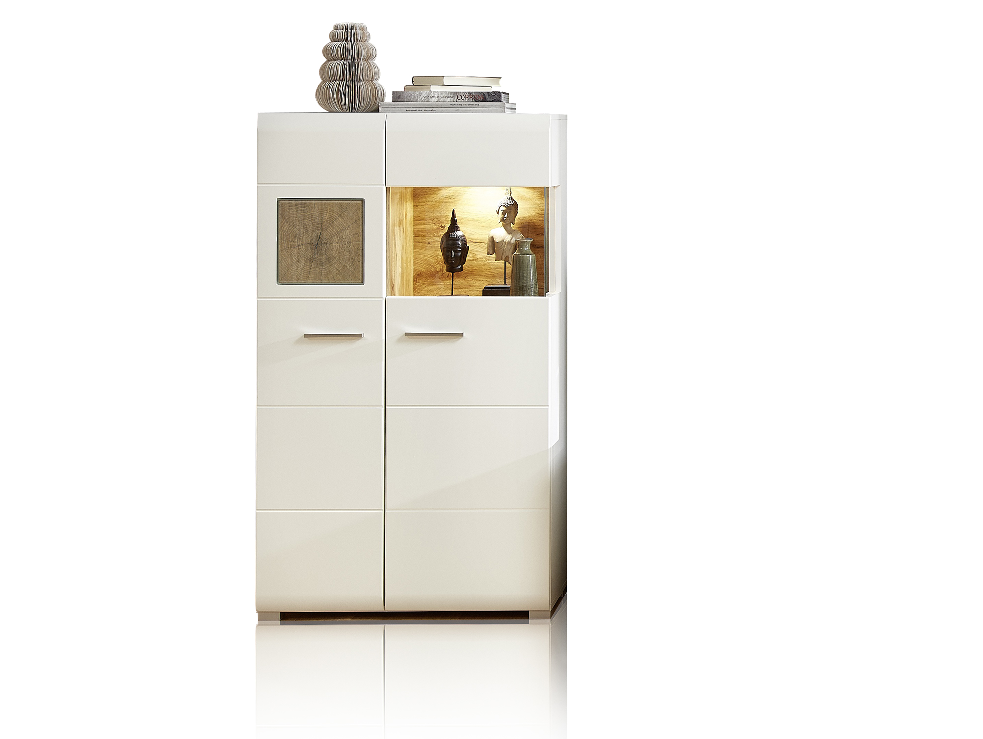 Felipa ii vitrine weiÃ/eiche/hirnholz
