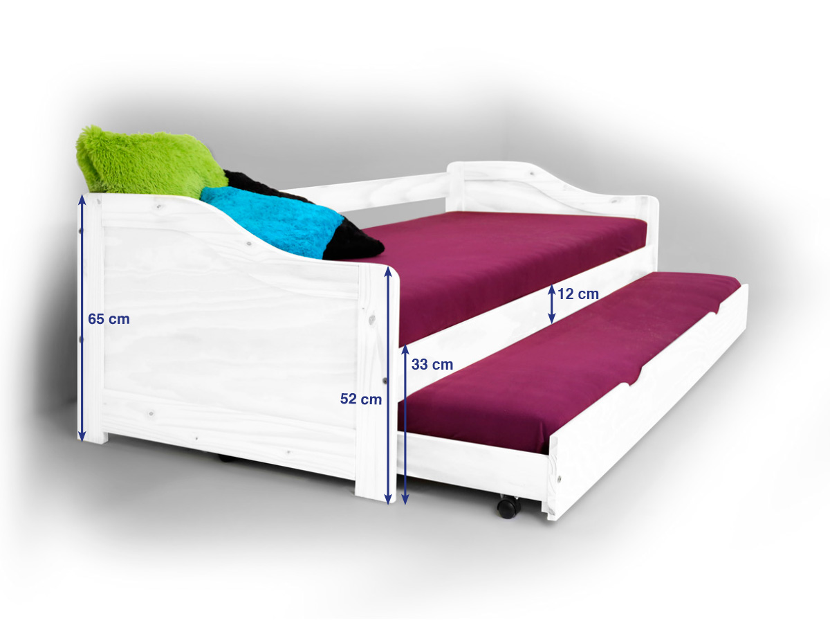 Laura tandemliege / funktionsbett pinie natur