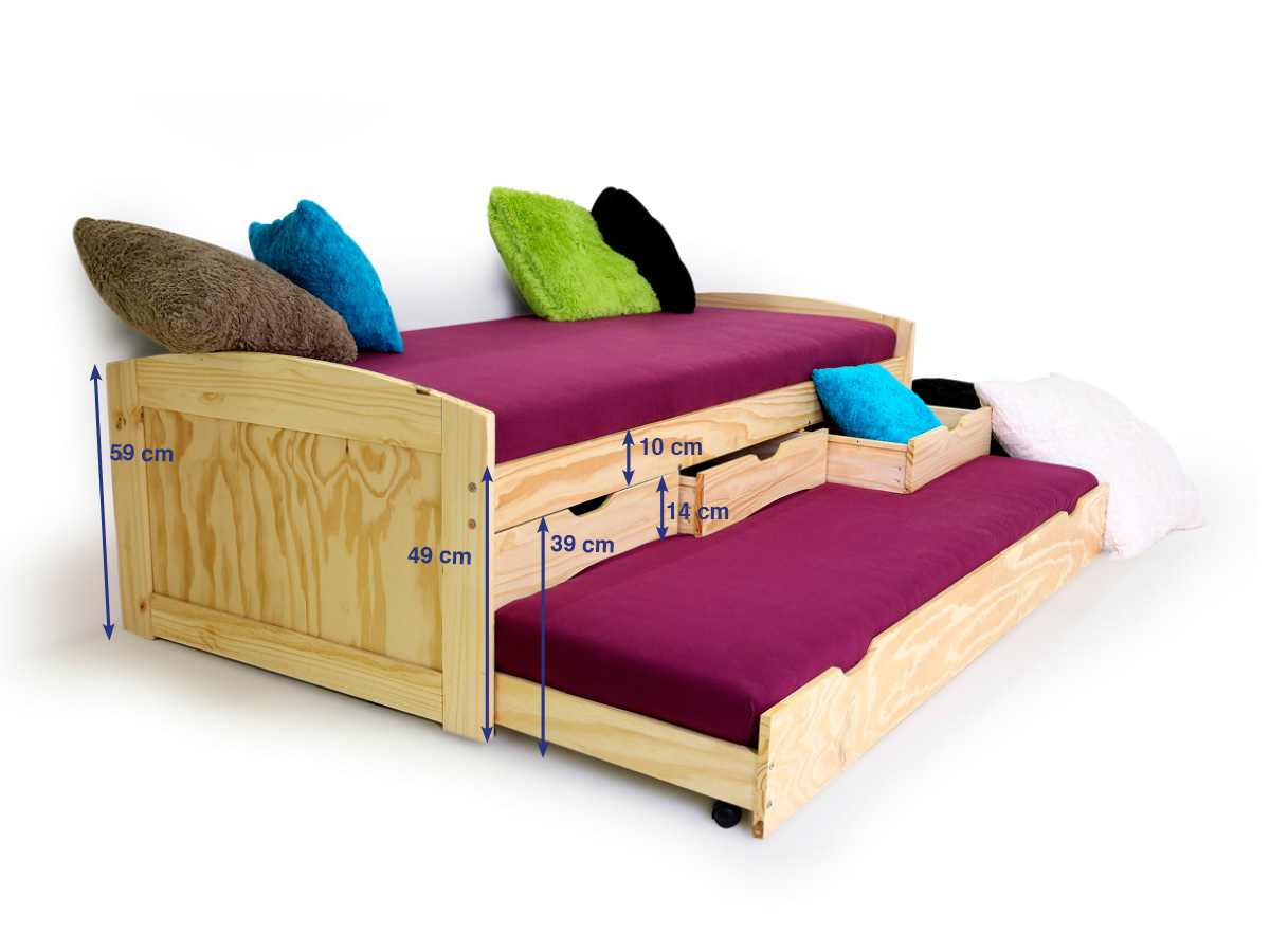 Marinella funktionsbett kiefer natur