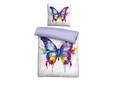 BIBERNA Linon Bettwäsche 135x200+80x80 Schmetterling bunt