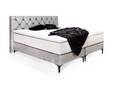 GILMORE Boxspringbett, Härtegrad 3, Bezug Stoff grau