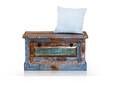 RIVERBOAT Garderobenbank aus Altholz, Material Massivholz, Vintage-Optik