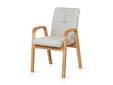 SOFIE Esstischstuhl, Material Massivholz/Stoff, Wildeiche/hellgrau