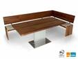 BUENA Säulentisch/Esszimmertisch nach Maß, Material Massivholz/Edelstahl