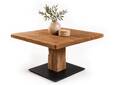 GALINO Couchtisch, Material Massivholz/Metall, Alteiche geölt/schwarz