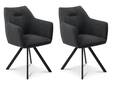 ROOKY 2er Set Schalenstuhl, Gestell Eisen schwarz/Bezug Stoff