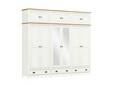 TRICO Kleiderschrank, Material Massivholz, 6türig mit Aufsatz white wash/E