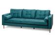 GLAMMI 3-Sitzer Sofa mit Samtbezug, Füße Buche massiv