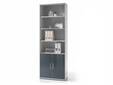 OFFICE DELUXE Büroschrank/Regal, Material Dekorspanplatte/_Glas, grau/graphit lackiert