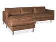 OHIO Ecksofa, Bezug Kunstleder, Füße Metall schwarz