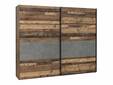 CASSIA Schwebetürenschrank, Material Dekorspanplatte, vintagefarbig / betonfarbig