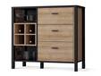 HAVANO Kommode, Material Dekorspanplatte, Riviera Eichefarbig/ schwarz