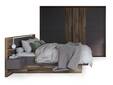 WELLIGTON Komplett-Schlafzimmer, Material Dekorspanplatte, Flagstaff Eichefarbig/grau