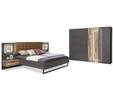 SESTRA Komplett-Schlafzimmer, Material Dekorspanplatte, stabeichefarbig/grau