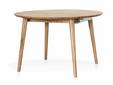 ASCON Esstisch XL / Ausziehtisch rund 120/165 cm, Material Massivholz, Wildeiche geölt