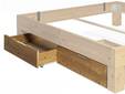 CURBY 2er Set Bettschubladen für 4-Fuß-Bett ÜBERLÄNGE, Material Massivholz, Thermo Fichte natur
