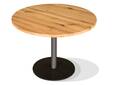 GASTRO Esstisch rund, Material Massivholz/Metall, Eiche lackiert