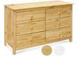 TOBINO Kommode mit 6 Schubladen, Material Massivholz, Kiefer
