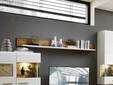 FELIPA Wandregal, Material MDF, weiss/eichefabrig