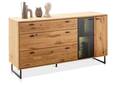 ALMERIO Sideboard, Wildeiche teilmassiv, anthrazitfarbig