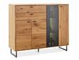 ALMERIO Highboard, Wildeiche teilmassiv, anthrazitfarbig
