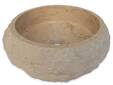 CALERO Aufsatzwaschbecken, Naturstein, rund, Marmor beige