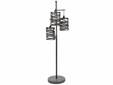 VINNY Stehlampe mit 3 Leuchten, Material Metall, schiefergrau