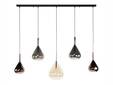 HELIN Pendelleuchte, 5-flammig, Material Glas, 3-farbig